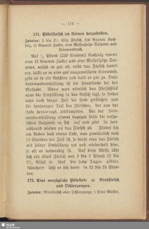 171. Pökelfleisch im kleinen herzustellen