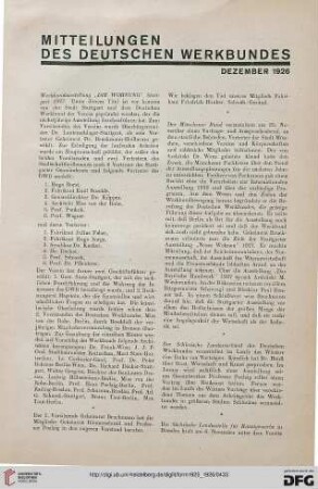 Mitteilungen des Deutschen Werkbundes