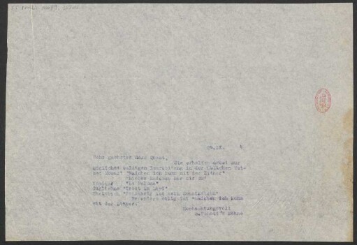 Brief an J. Quast : 24.09.1914