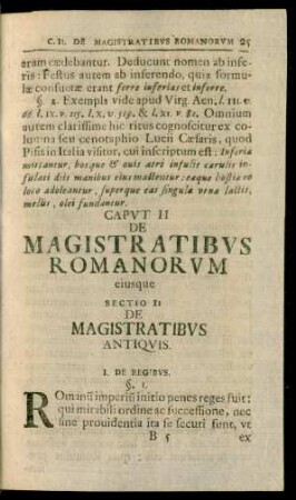 Caput II. De Magistratibus Romanorum