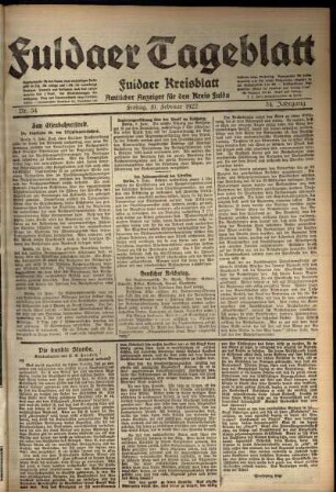 Ausgabe vom Freitag, den 10. Februar 1922.