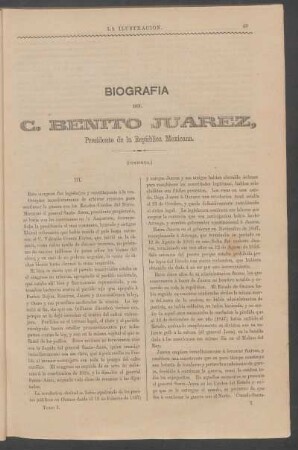 Biografía del C. Benito Juárez, Presidente de la República Mexicana. - [Continuación.]