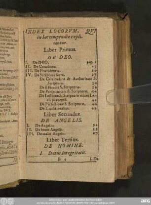 Index Locorum, Qui in hoc compendio explicantur.