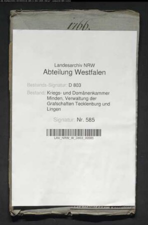 Erteilung der Schuldkonsense für den Kolonen Worpenberg, Bauerschaft Ringel, Kirchspiels Lengerich