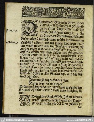 Leichenpredigt : Christliche Leich-Predigt. Textus. Exordium. Exegesis