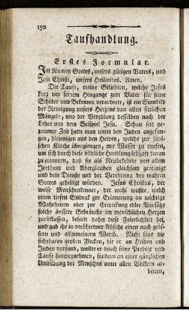 Taufhandlung.