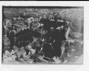 Cottbus, Oberkirche, Schloßturm, Amtsgericht, Landgericht, Elektrizitätswerk (teilweise)