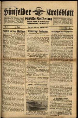 Erste Ausgabe vom Freitag, den 17. Januar 1941.