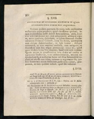XIV-XXIIII, § XVII - XXVI