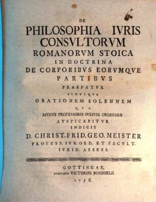 De philosophia iuris consultorum romanorum stoica in doctrina de corporibus eorumque partibus