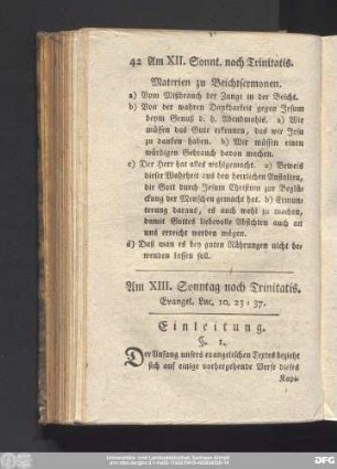 Am XIII. Sonntag nach Trinitatis. Evangel. Luc. 10, 23 - 37.