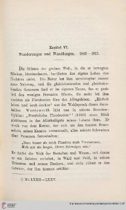 Kapitel VI: Wanderungen und Wandlungen. 1803-1813