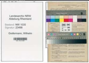 Entnazifizierung Wilhelm Grefermann , geb. 09.10.1897 (Kaufmaennischer Angestellter)