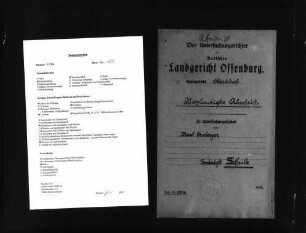 Untersuchungsakten -Sonderheft Heinrich Schulz (beglaubigte Abschrift)