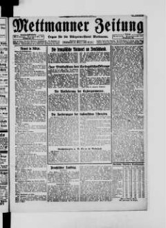 Mettmanner Zeitung. 1919-1940