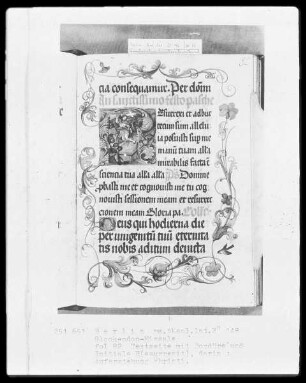 Glockendon-Missale — Initiale R (esurrexit), darin Auferstehung Christi, Folio 82recto