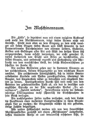 Im Maschinenraum