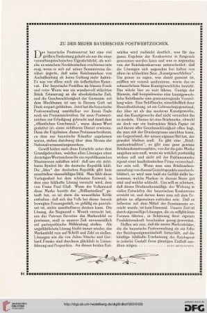 Zu den neuen Bayerischen Postwertzeichen