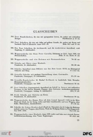 Glasscheiben (Nr. 318-333)