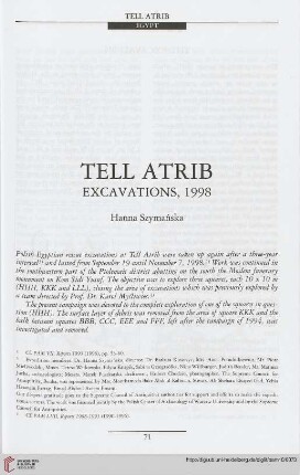 10: Tell Atrib : excavations, 1998