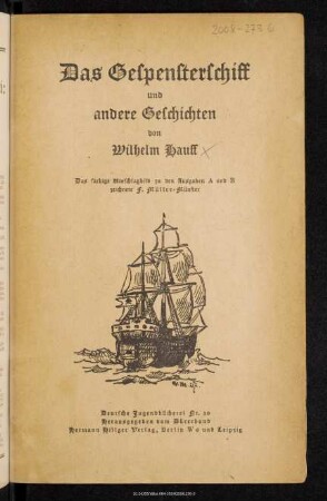 Das Gespensterschiff und andere Geschichten