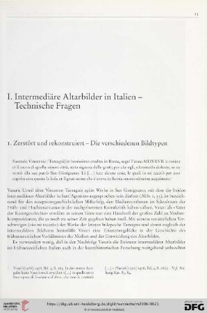 I. Intermediäre Altarbilder in Italien - Technische Fragen