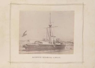 Kriegsschiff "Kronprinz Erzherzog Rudolph" im Hafen von Genua