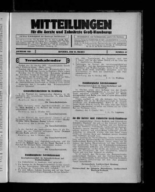 Jahrgang 1931, Hamburg, den 18. Oktober, Nummer 42