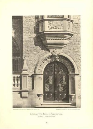 Tafel 39. Detail zur Villa Menzer in Neckargemünd. Architekt: L. Schäfer, Mannheim