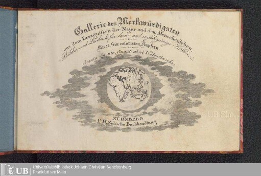 Gallerie des Merkwürdigsten aus dem Ereignißen der Natur und dem Menschenleben : ein Bilder- und Lesebuch für lern- und wißbegierige Kinder ; mit 12 fein colorirten Kupfern