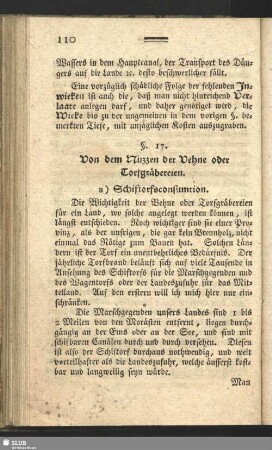 §. 17. Von dem Nuzzen der Vehne oder Torfgräbereien