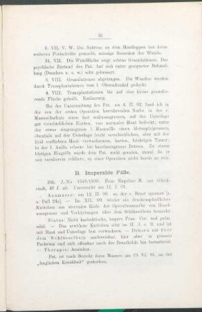 B. Inoperable Fälle.