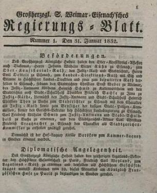 Nr. 1 : 31. Januar 1832