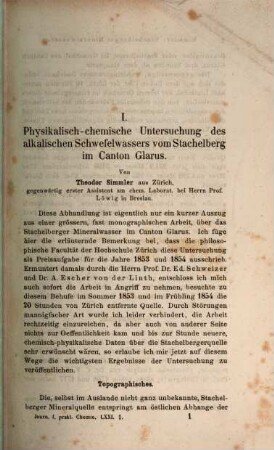 Journal für praktische Chemie : practical applications and applied chemistry ; covering all aspects of applied chemistry. 71. 1857, Heft 1/2 - 8