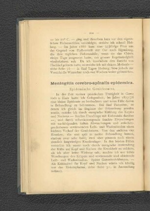 Meningitis cerebro-spinalis epidemica. Epidemische Genickstarre.