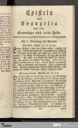Episteln und Evangelia.
