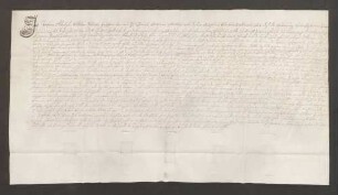 Instrumentum cautionis des Johann Adolf Wilhelm von Gymnich.