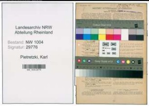 Entnazifizierung Karl Pietretzki , geb. 27.11.1904 (Arbeiter)