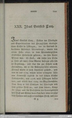 XXII. Israel Gottlieb Canz
