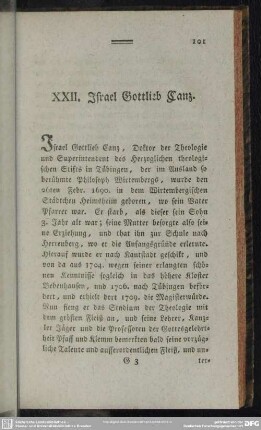 XXII. Israel Gottlieb Canz
