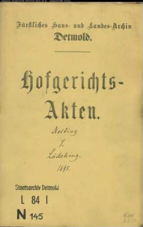 Nolting, Simon zu Alverdissen gegen Arnd Lüdeking zu Alverdissen - Zwei Stücke Land