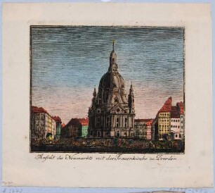 Dresden, die Frauenkirche auf dem Neumarkt von Südwesten