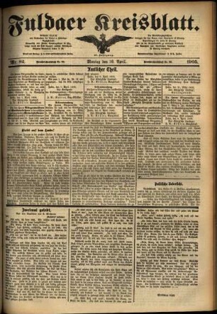 Ausgabe vom Montag, den 10. April 1905.