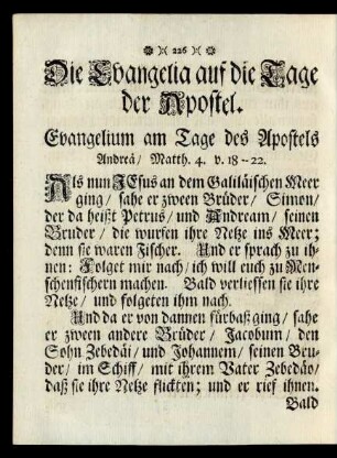 Die Evangelia auf die Tage der Apostel.