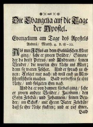Die Evangelia auf die Tage der Apostel.