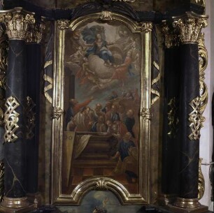 Nördlicher Seitenaltar — Altarbild mit der Darstellung Mariä Himmelfahrt