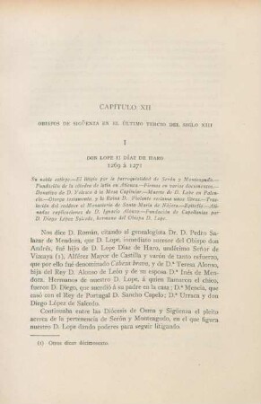 Capitulo XII. Obispos de Sigüenza en el último tercio del siglo XIII