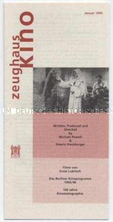 Programm des Zeughauskinos für Januar 1995