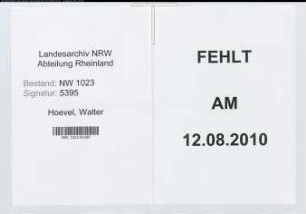 Entnazifizierung Walter Hoevel , geb. 00.00.0000 ()