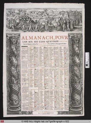 Almanach, Pour L'An Mil Six Cens Quatorze